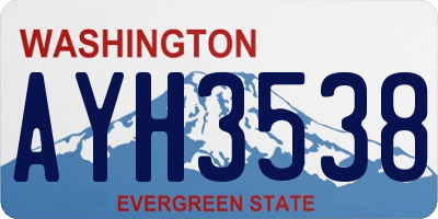 WA license plate AYH3538