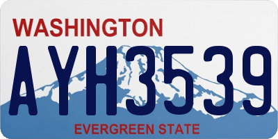 WA license plate AYH3539