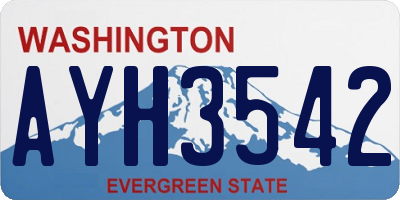 WA license plate AYH3542