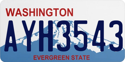WA license plate AYH3543