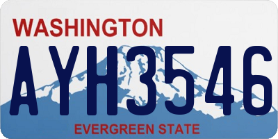 WA license plate AYH3546