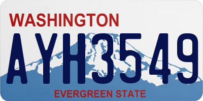 WA license plate AYH3549