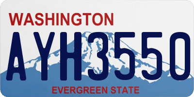 WA license plate AYH3550