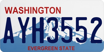 WA license plate AYH3552