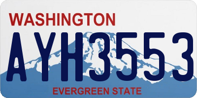 WA license plate AYH3553