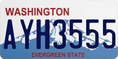 WA license plate AYH3555