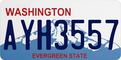 WA license plate AYH3557