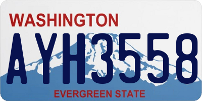 WA license plate AYH3558