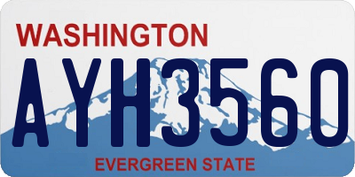 WA license plate AYH3560