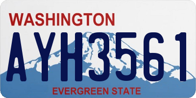 WA license plate AYH3561