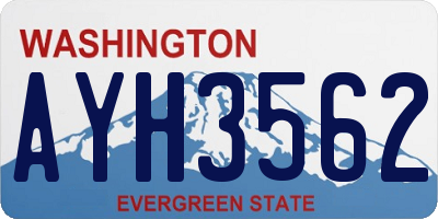 WA license plate AYH3562