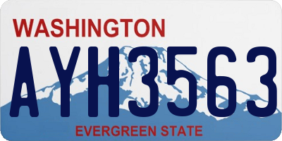 WA license plate AYH3563