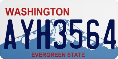 WA license plate AYH3564