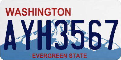 WA license plate AYH3567