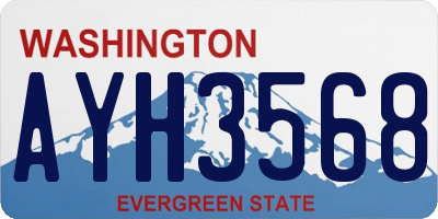 WA license plate AYH3568