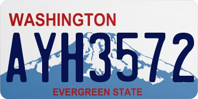 WA license plate AYH3572
