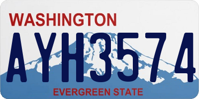 WA license plate AYH3574