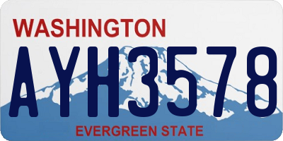 WA license plate AYH3578