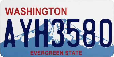 WA license plate AYH3580