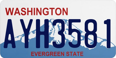 WA license plate AYH3581