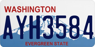 WA license plate AYH3584