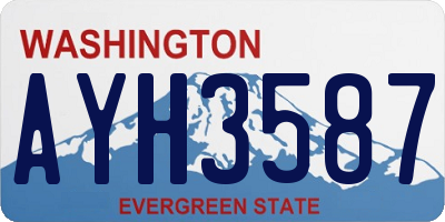 WA license plate AYH3587