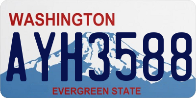 WA license plate AYH3588