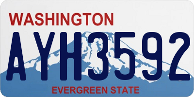 WA license plate AYH3592