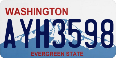 WA license plate AYH3598