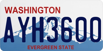 WA license plate AYH3600