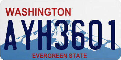 WA license plate AYH3601
