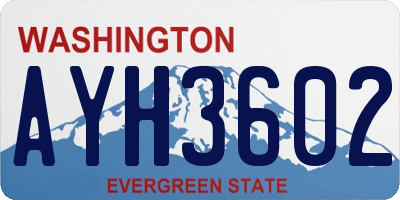 WA license plate AYH3602