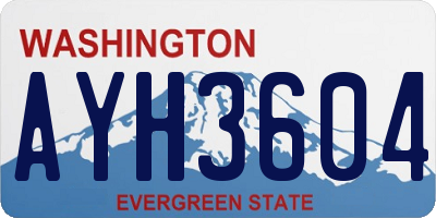WA license plate AYH3604
