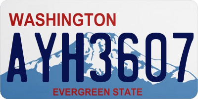 WA license plate AYH3607