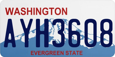 WA license plate AYH3608