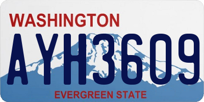 WA license plate AYH3609