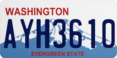 WA license plate AYH3610