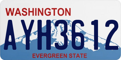 WA license plate AYH3612