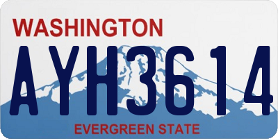 WA license plate AYH3614