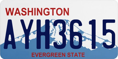 WA license plate AYH3615