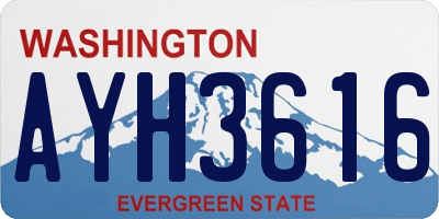 WA license plate AYH3616