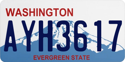 WA license plate AYH3617