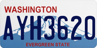 WA license plate AYH3620