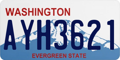 WA license plate AYH3621