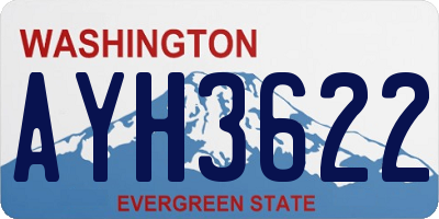 WA license plate AYH3622