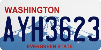 WA license plate AYH3623