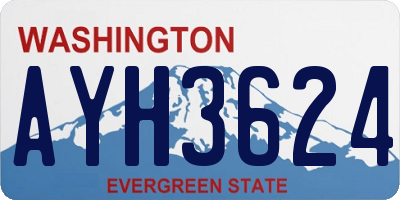 WA license plate AYH3624