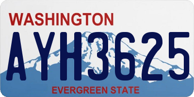 WA license plate AYH3625