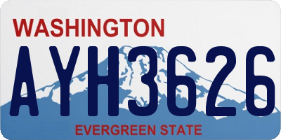 WA license plate AYH3626