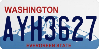 WA license plate AYH3627